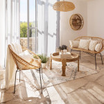 Paris Prix Fauteuil Vintage En Osier "Agathe" 86cm Naturel