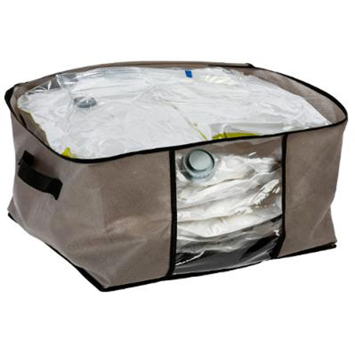 Paris Prix Housse De Rangement "Compresseur" 40cm Taupe