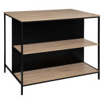 paris prix Ilot de Cuisine Design "Aliaj" 115cm Naturel & Noir