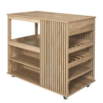 Paris Prix Ilot De Cuisine Design "Klaus" 105cm Marron