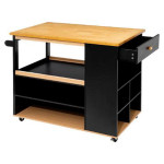 Paris Prix Ilot De Cuisine "Rangement" 108cm Naturel & Noir