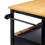 Paris Prix Ilot De Cuisine "Rangement" 108cm Naturel & Noir