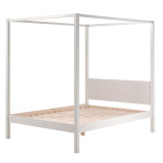 paris prix Lit à Baldaquin Bois Massif "Pino" 140x200cm Blanc