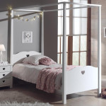 Paris Prix Lit à Baldaquin Enfant "Amori" 90x200cm Blanc