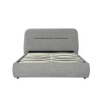Paris Prix Lit Adulte Coffre Tissu "Jamal" 140x190cm Gris Clair