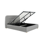 Paris Prix Lit Adulte Coffre Tissu "Jamal" 140x190cm Gris Clair