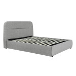 paris prix Lit Adulte Coffre Tissu "Jamal" 140x190cm Gris Clair