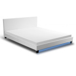 Paris Prix Lit Adulte Design à Led "Mera" 140x190cm Blanc