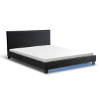 Paris Prix Lit Adulte Design à Led "Mera" 140x190cm Noir