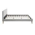 Paris Prix Lit Adulte En Tissu" Cormat" 160x200cm Gris Clair