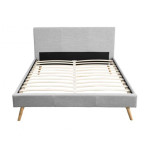 Paris Prix Lit Adulte En Tissu" Cormat" 160x200cm Gris Clair
