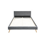 Paris Prix Lit Adulte En Tissu" Cormat" 160x200cm Gris Foncé