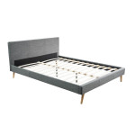 paris prix Lit Adulte en Tissu" Cormat" 160x200cm Gris Foncé