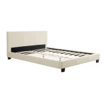 paris prix Lit Adulte en Tissu "Mera" 140x190cm Naturel
