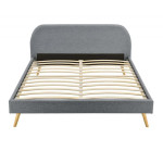 Paris Prix Lit Adulte En Tissu "Opamo" 140x190cm Gris Foncé