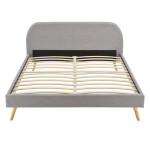 Paris Prix Lit Adulte En Tissu "Opamo" 160x200cm Gris Clair