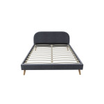 Paris Prix Lit Adulte En Tissu "Opamo" 160x200cm Gris Foncé