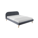 Paris Prix Lit Adulte En Tissu "Opamo" 160x200cm Gris Foncé