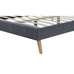 Paris Prix Lit Adulte En Tissu "Opamo" 160x200cm Gris Foncé