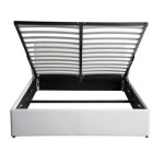 Paris Prix Lit Adulte En Tissu "Relevable" 160x200cm Blanc