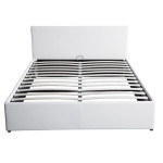 paris prix Lit Adulte en Tissu "Relevable" 160x200cm Blanc