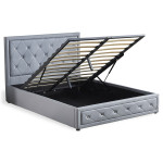 Paris Prix Lit Adulte Sommier Relevable "Adany" 140x190cm Gris