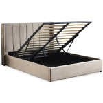 Paris Prix Lit Adulte Sommier Relevable "Fady" 140x190cm Taupe