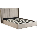 Paris Prix Lit Adulte Sommier Relevable "Fady" 180x200cm Taupe