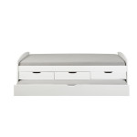 Paris Prix Lit Banquette En Bois 4 Tiroirs "Max" 90x200cm Blanc