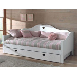 Paris Prix Lit Banquette Enfant à Tiroir "Amori" 90x200cm Blanc
