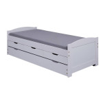 paris prix Lit Banquette Enfant en Bois "Rob" 90x190cm Blanc