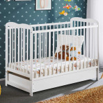 paris prix Lit Bébé Matelas & Tiroir "Ala" 60x120cm Blanc Mat