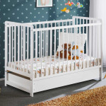 paris prix Lit Bébé Matelas & Tiroir de Lit "Cypi" 60x120cm Blanc