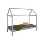 Paris Prix Lit Cabane En Bois "Leonard" 90x200cm Gris