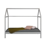Paris Prix Lit Cabane En Bois "Leonard" 90x200cm Gris