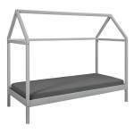 paris prix Lit Cabane en Bois "Leonard" 90x200cm Gris