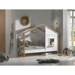 Paris Prix Lit Cabane Enfant "Babs II" 90x200cm Blanc
