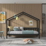 Paris Prix Lit Cabane Enfant "Dallas" 90x200cm Anthracite