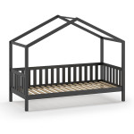 paris prix Lit Cabane Enfant "Dallas" 90x200cm Anthracite