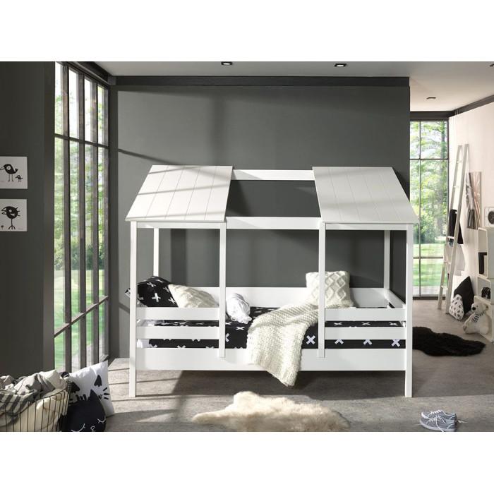 Paris Prix Lit Cabane Enfant "Housebed I" 90x200cm Blanc