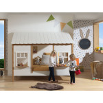 Paris Prix Lit Cabane Enfant "Housebed IV" 90x200cm Blanc