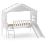 paris prix Lit Cabane & Toboggan Enfant "Housebed" 90x200cm Blanc