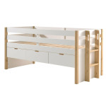 paris prix Lit Capitaine Enfant & 3 Tiroirs "Margrit" 90x200cm Blanc