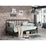 Paris Prix Lit Capitaine Enfant "Bronxx" 90x200cm Noir Mat