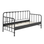 paris prix Lit Capitaine Enfant "Bronxx" 90x200cm Noir Mat