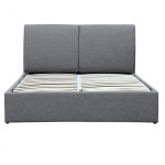 Paris Prix Lit Coffre Adulte En Tissu "Volpa" 140x190cm Gris