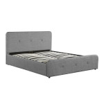 paris prix Lit Coffre Adulte en Tissu "Yvona" 160x200cm Gris