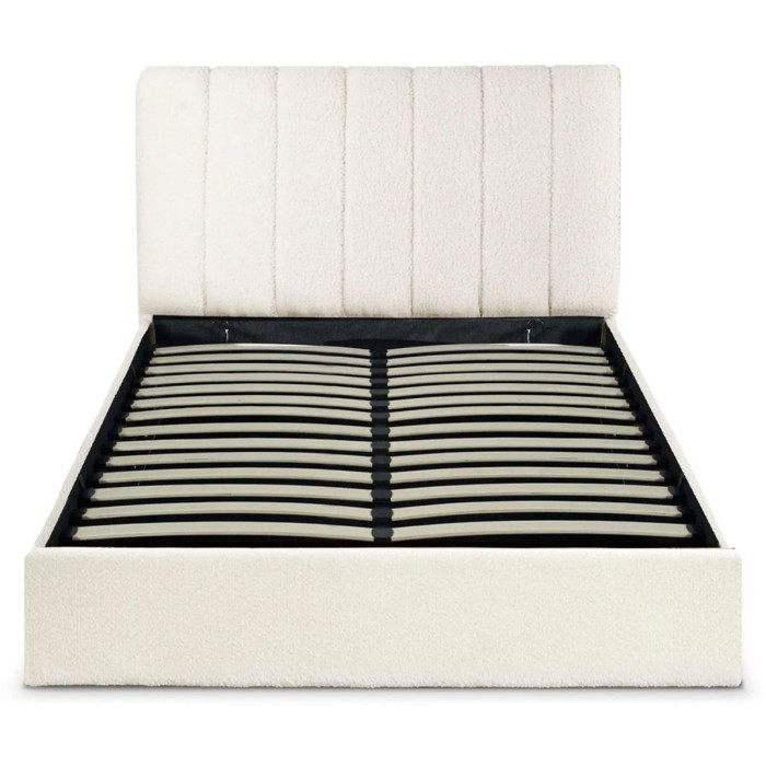 Paris Prix Lit Coffre Design Bouclette "Songa" 140x190cm Beige