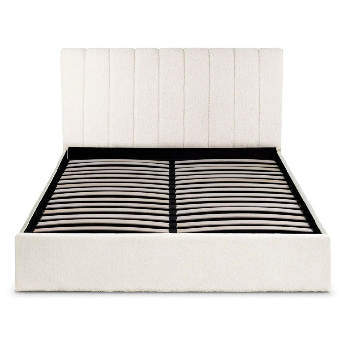 Paris Prix Lit Coffre Design Bouclette "Songa" 160x200cm Beige