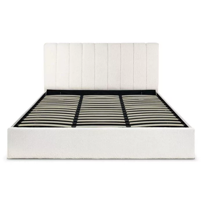 Paris Prix Lit Coffre Design Bouclette "Songa" 180x200cm Beige